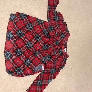 Crown & Ivy red plaid 3/4 sleeve top